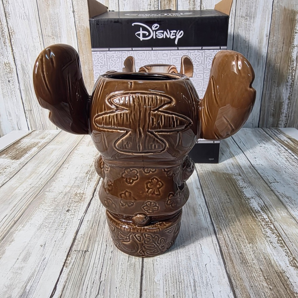 Disney Geeki Tikis Aloha Stitch Ceramic Mug  Brown Hand Painted Lilo/ Stitch - Picture 4 of 6